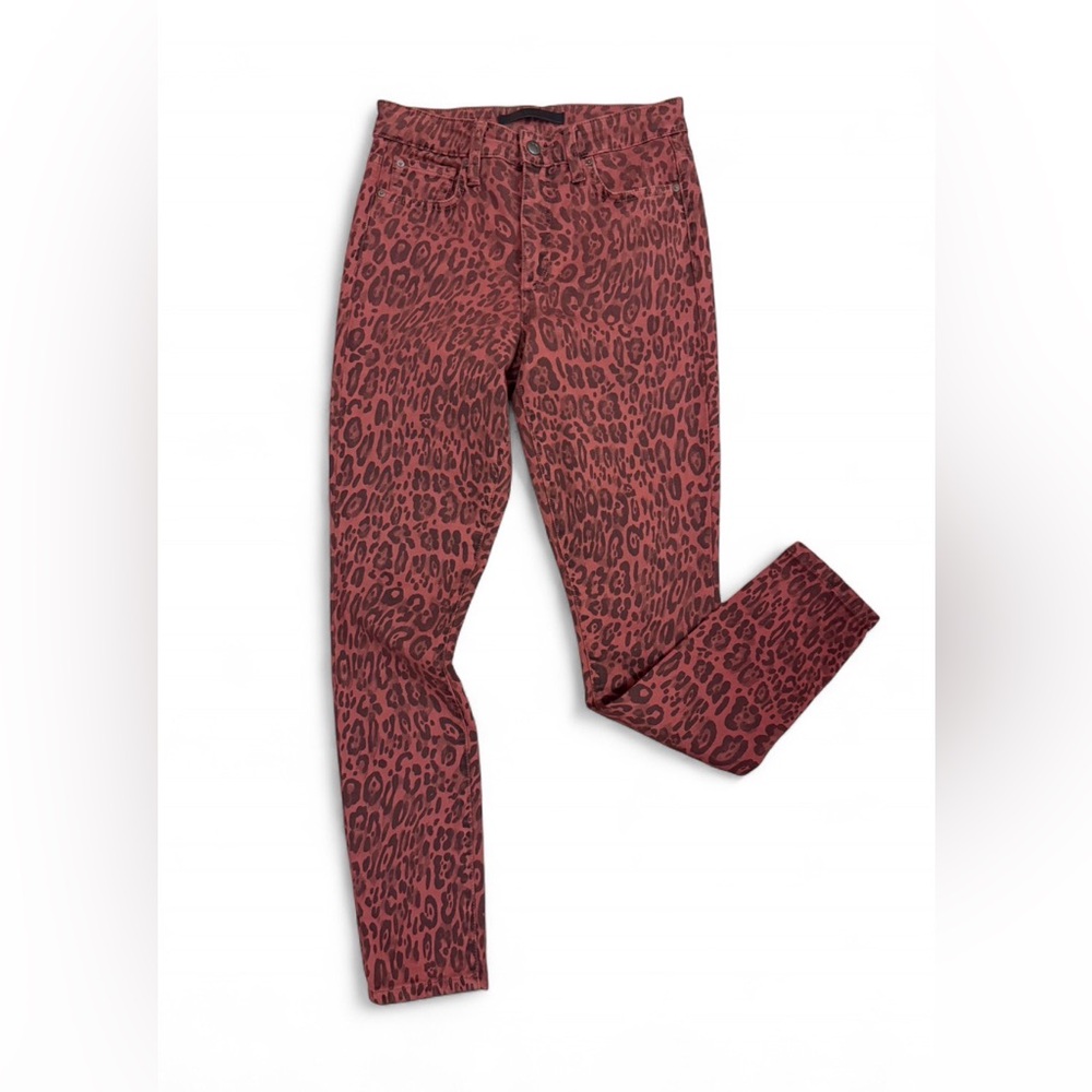 Joe's Jeans Burnt Red and Black Leopard Skinny Jeans
